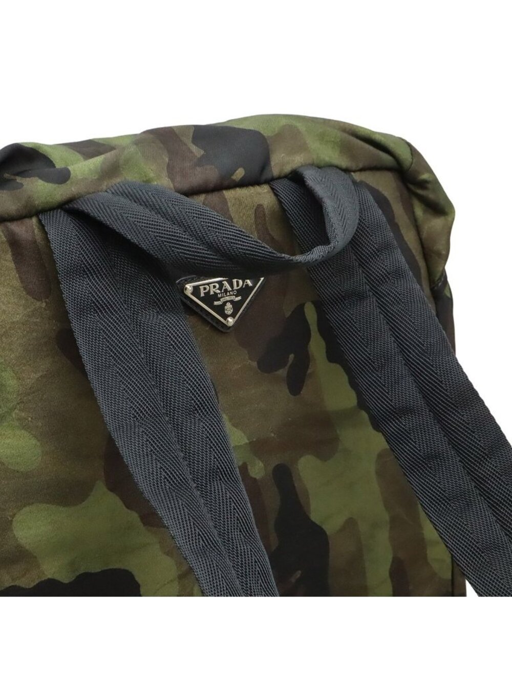 Prada Backpack Camouflage Pattern Nylon Fumo Green Multicolor Silver - Picture 4 of 9